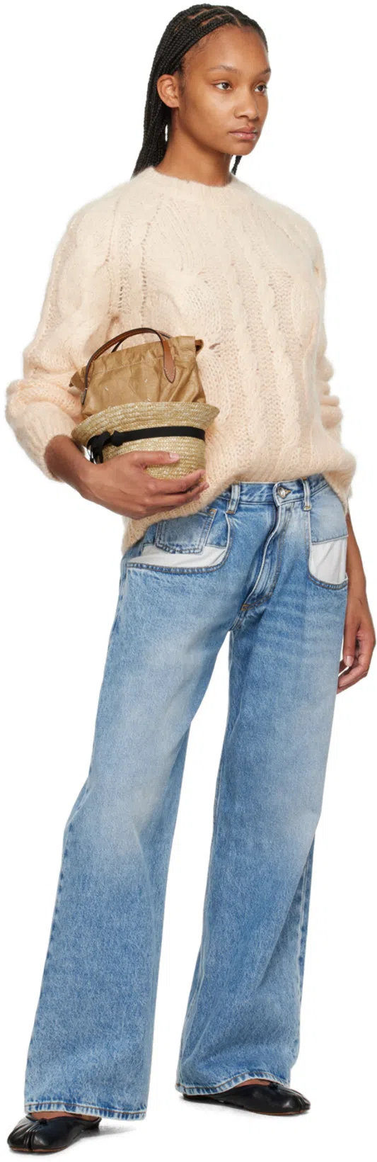 MAISON MARGIELA Straight Leg Jeans With Contrasted Pockets Clothing In Blue