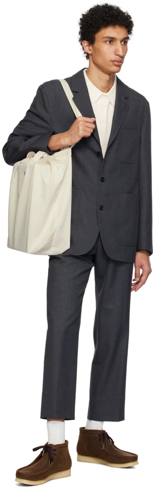 POTTERY Gray Tapered Leg Trousers In Dg Dark Gray