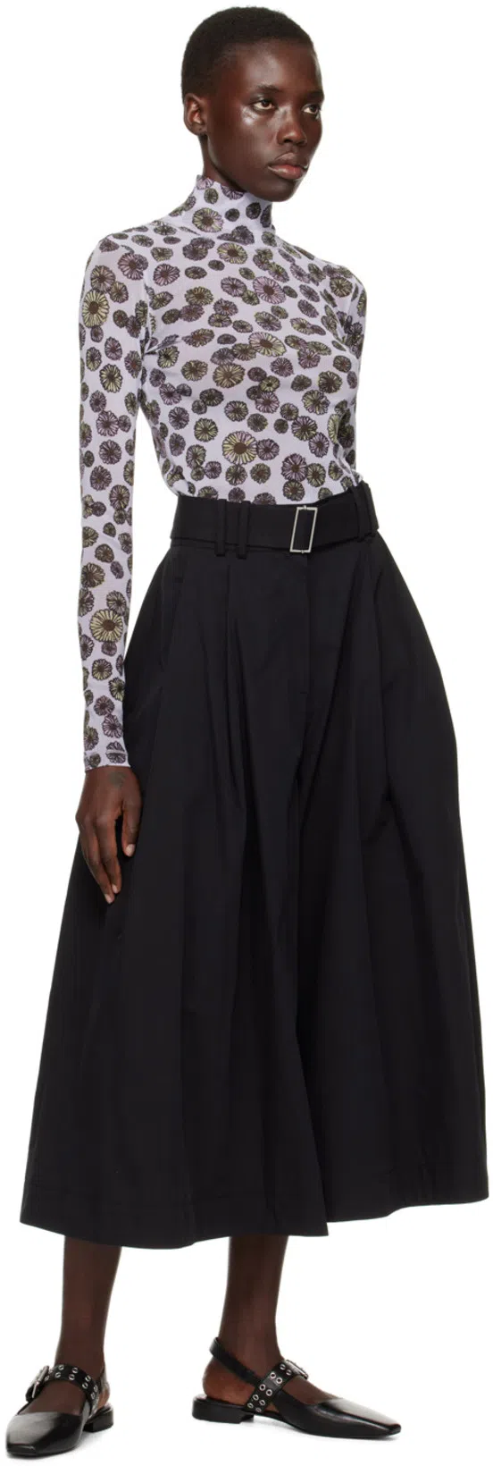 RAG & BONE Astra Houndstooth Buckle Slingback Ballerina Flats In Black