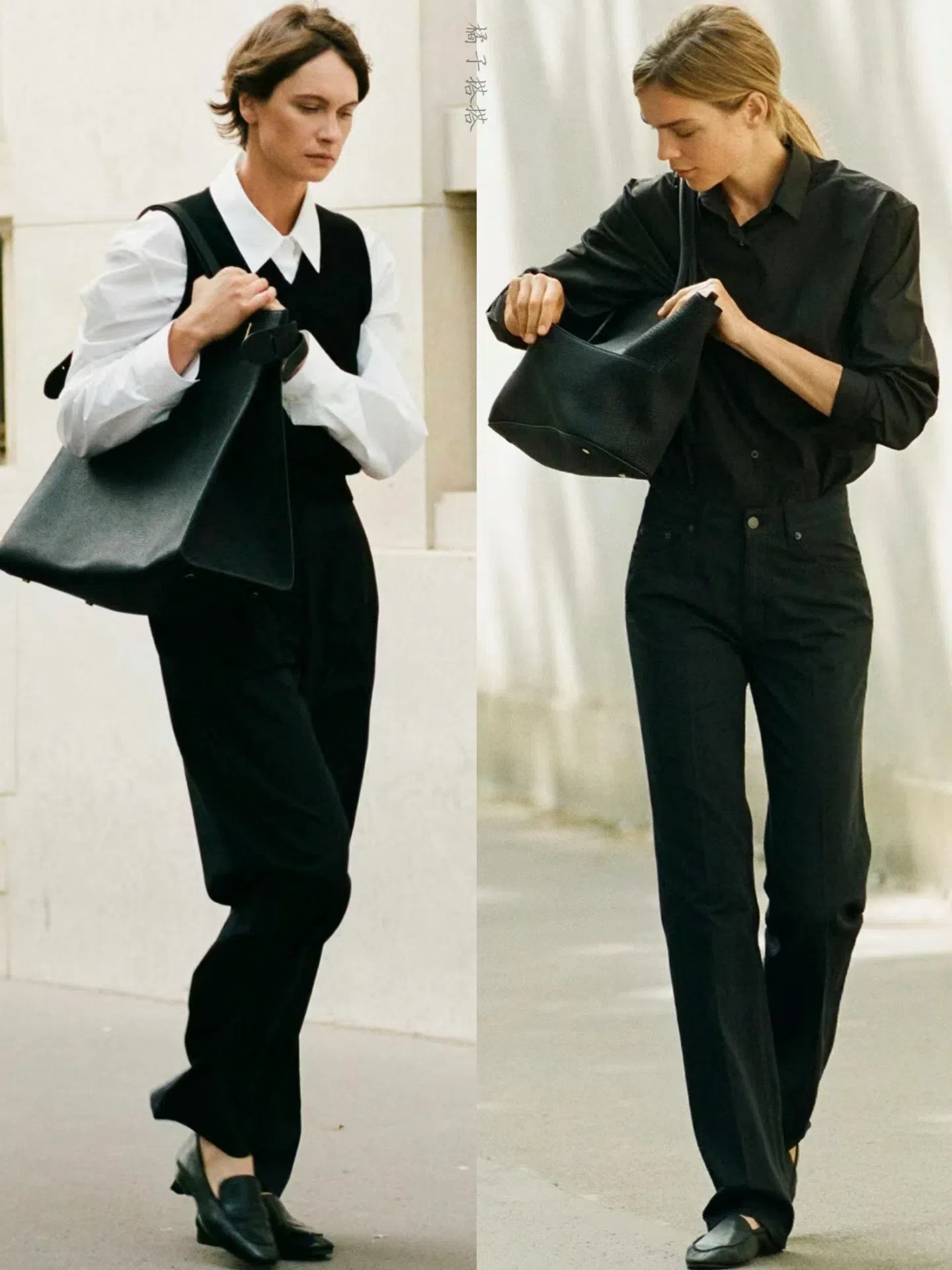 THE ROW Awar Leather Loafers Flat Sole In Black