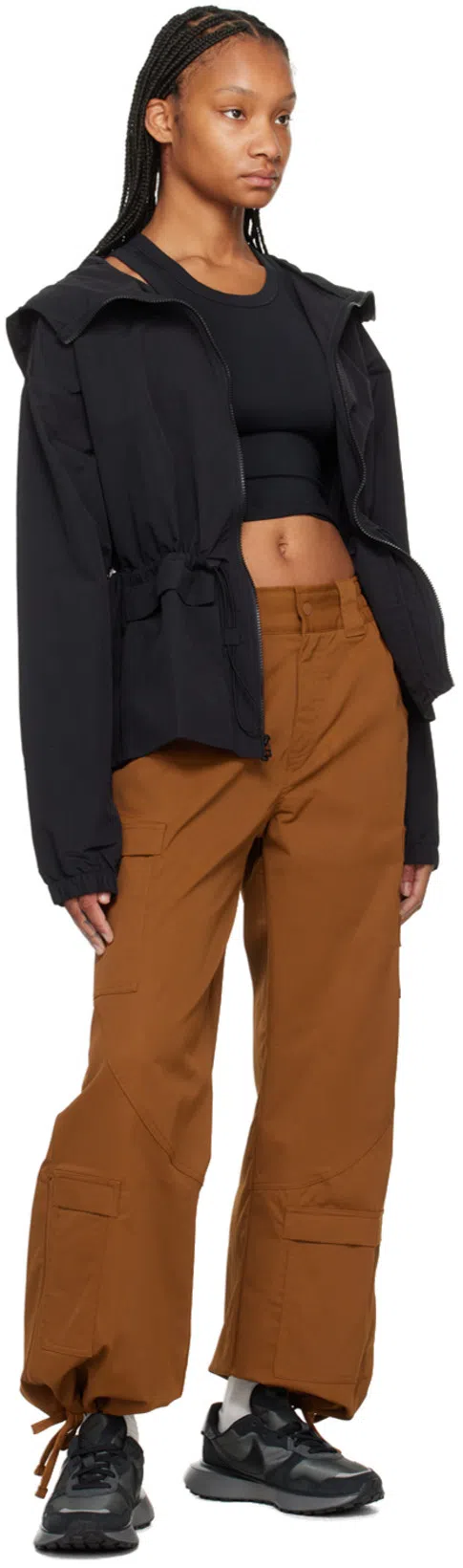 NIKE One Fitted Dri-fit Cropped Tank Top In Black