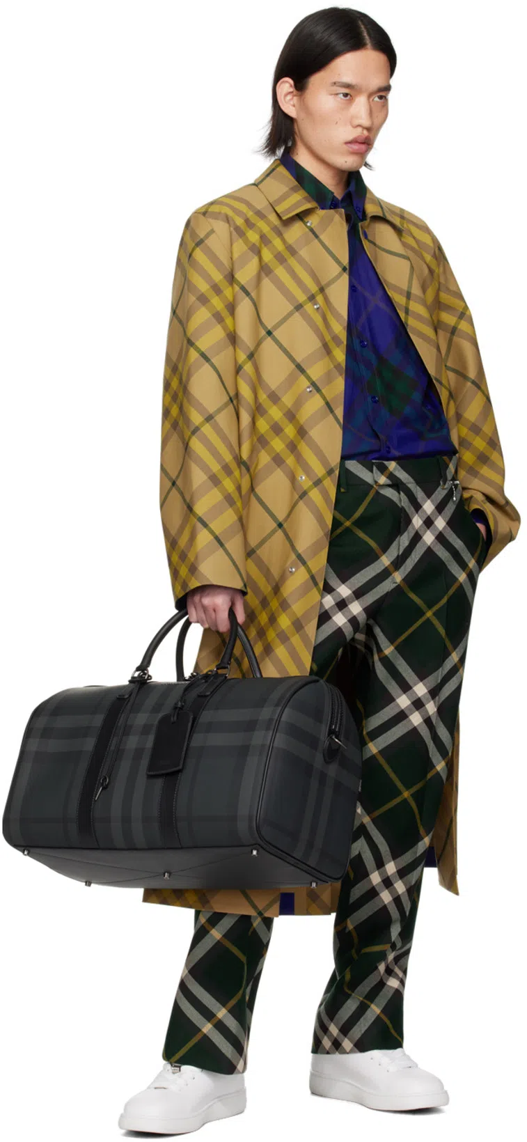 BURBERRY Beige Check Coat In Multicolor