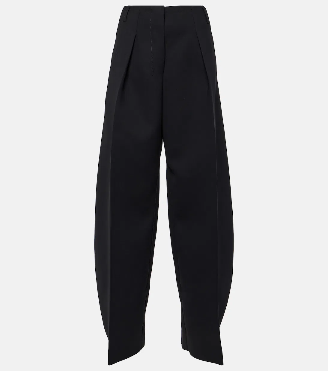JACQUEMUS Le Pantalon Ovalo Pleated Wide-leg Trousers In Black