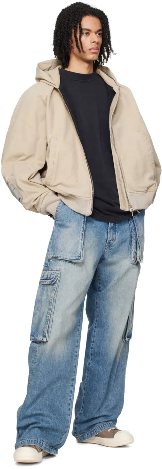 RICK OWENS Scarpe In Pelle Sneakers In Dust And Milk