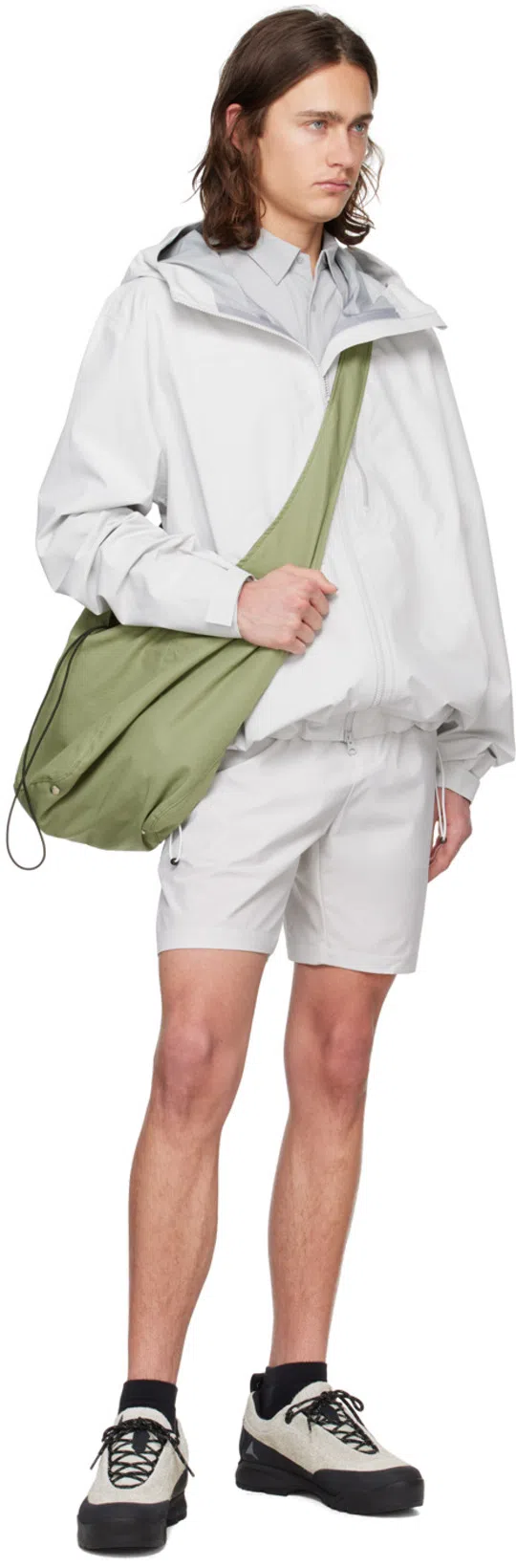 BLÆST Gray Folven Shorts In Oyster Mushroom 480