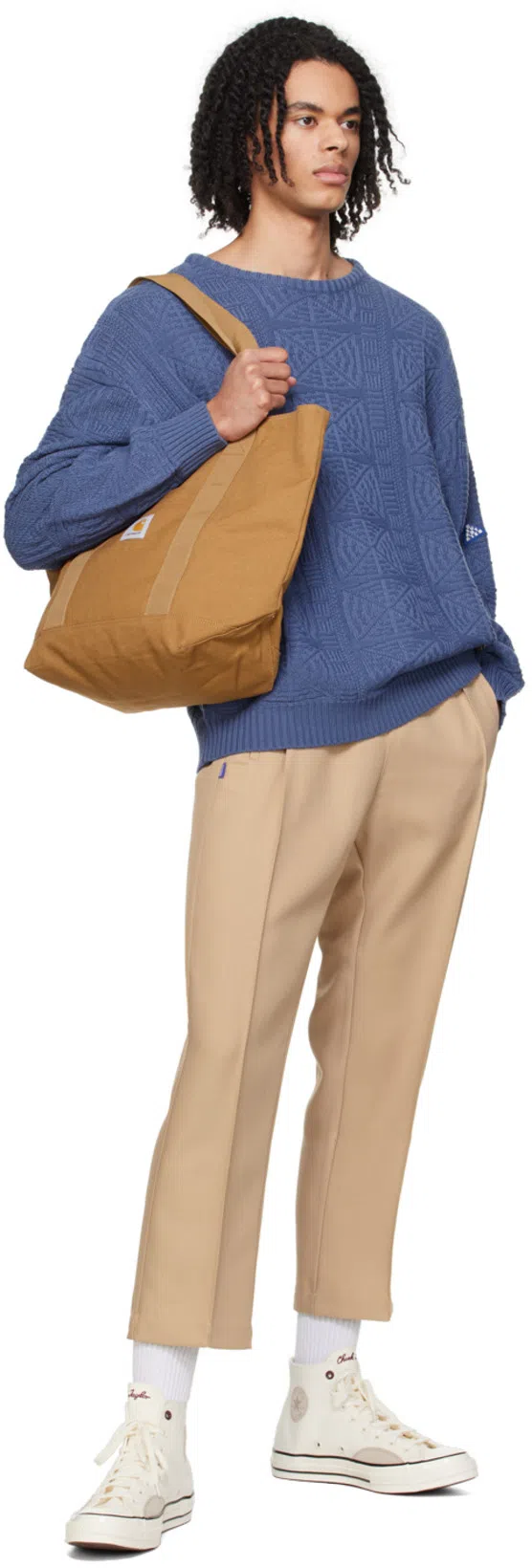 CONVERSE Logo Embroidered High Upper Board Shoes In White