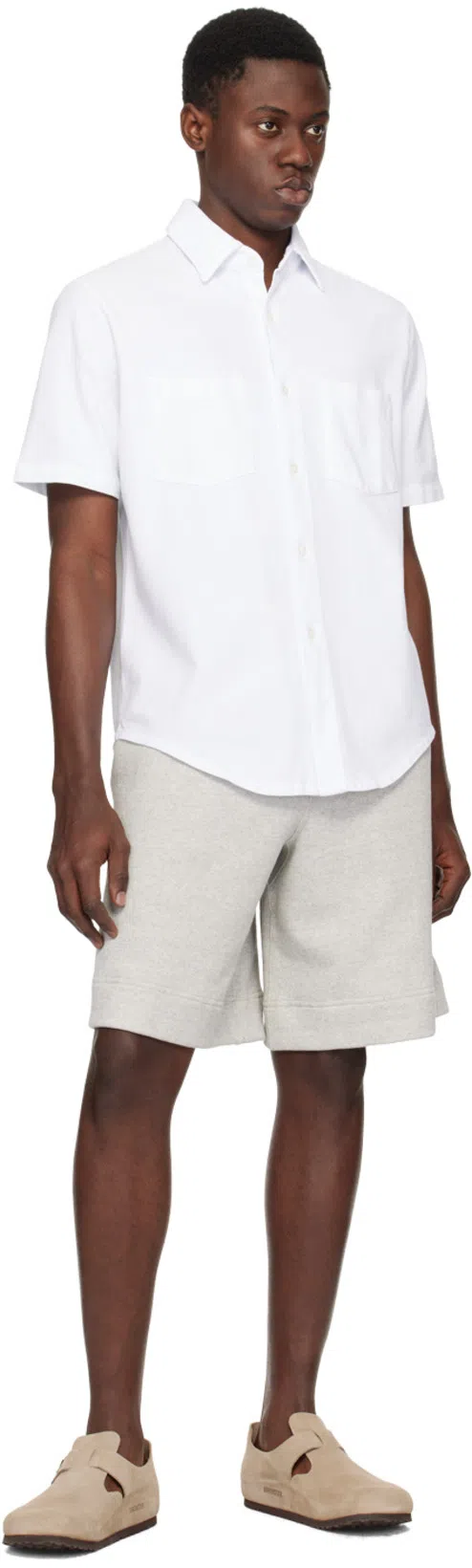 JIL SANDER Gray Drawstring Shorts In 052 Powder Green