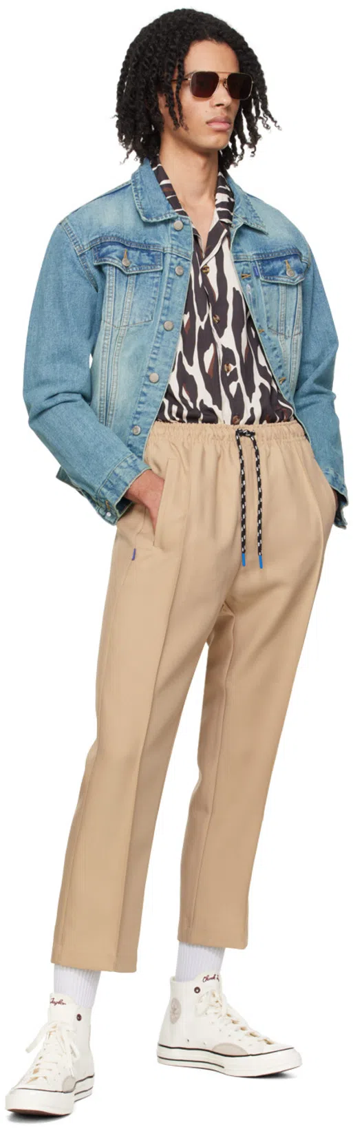 CONVERSE Logo Embroidered High Upper Board Shoes In White