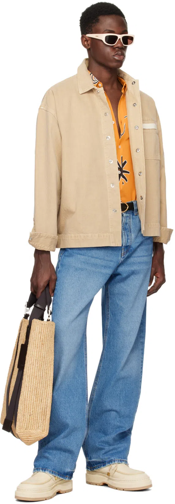 JACQUEMUS Le De-nime Droit Jeans Multicolor In Blue