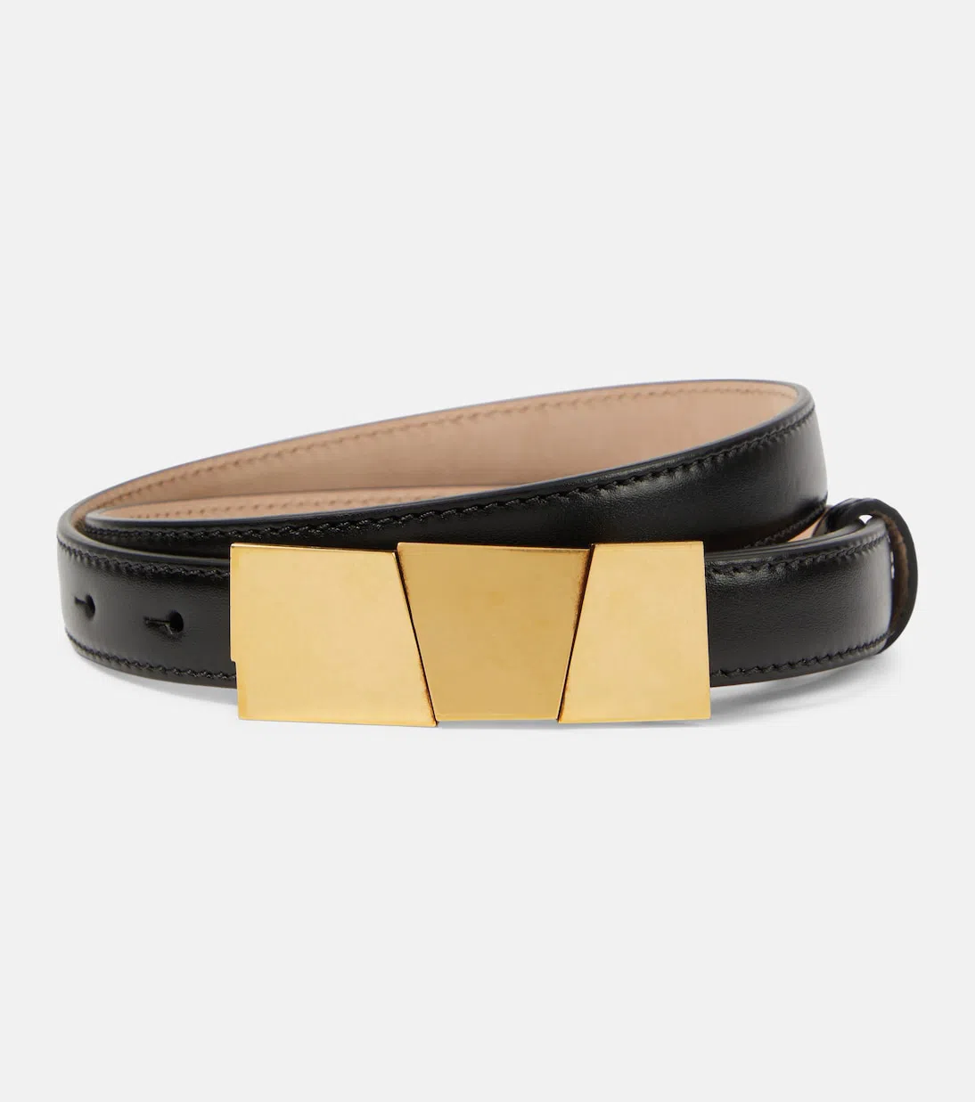 KHAITE Axel Leather Belt In Black
