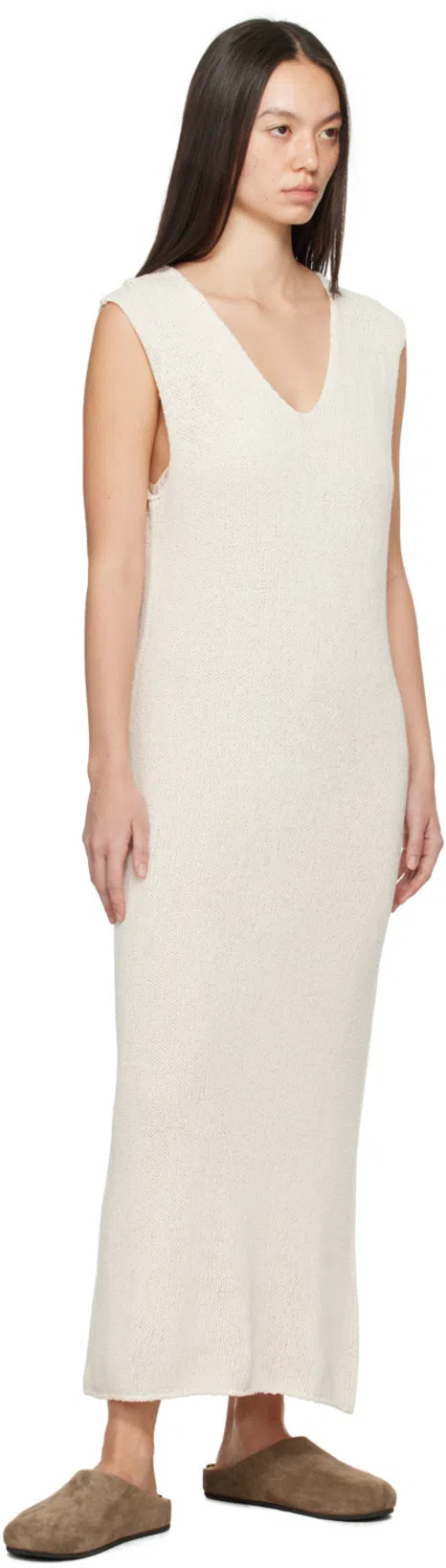 THE ROW Hugo Grey Slides In Cream