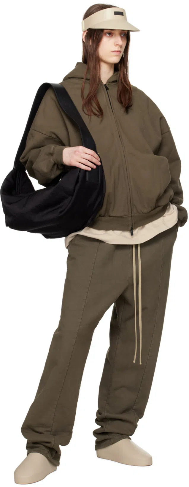 FEAR OF GOD Brown Forum Sweatpants In 311 Olive