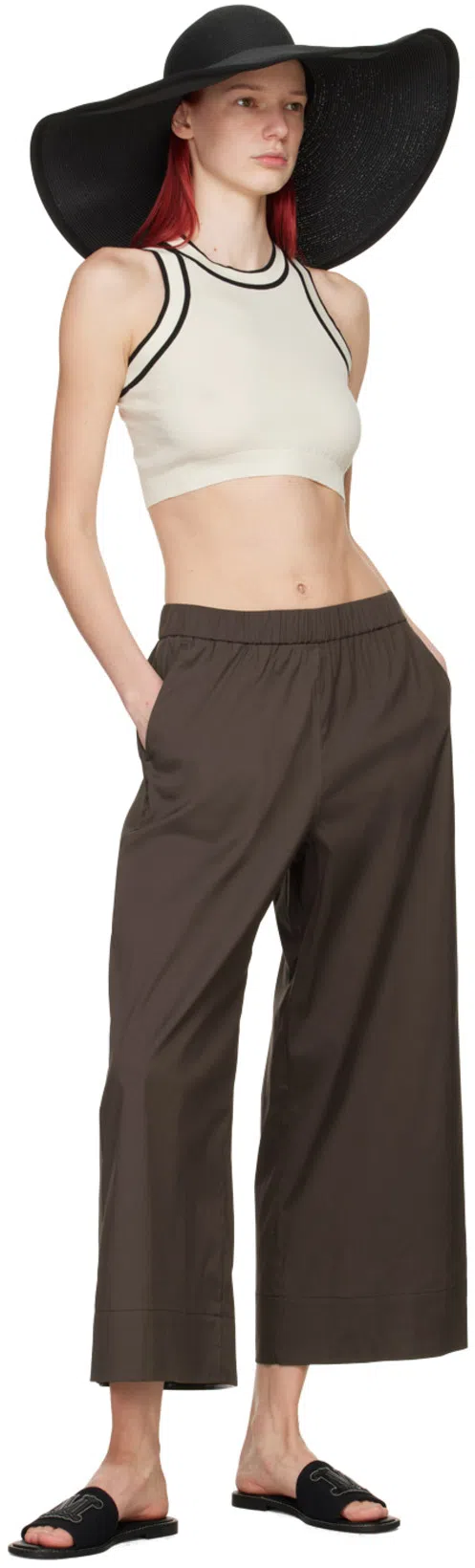 MAX MARA Ruggero Cropped Cotton-blend Tank Top In Ivory