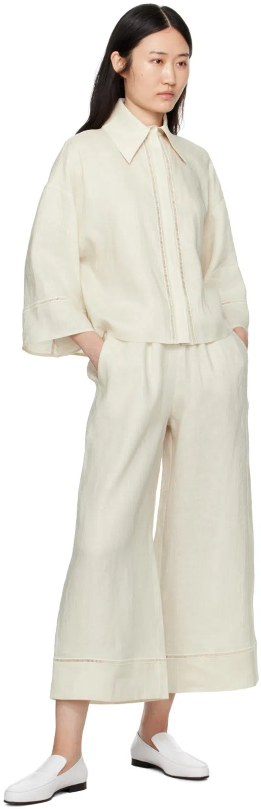 TOTÊME Toteme Women Croco Oval Loafers In White