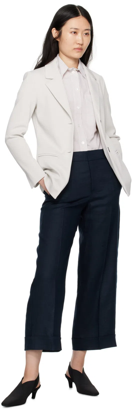 TOTÊME Toteme Women Mid Heel Elastic Slingback Pumps In Black