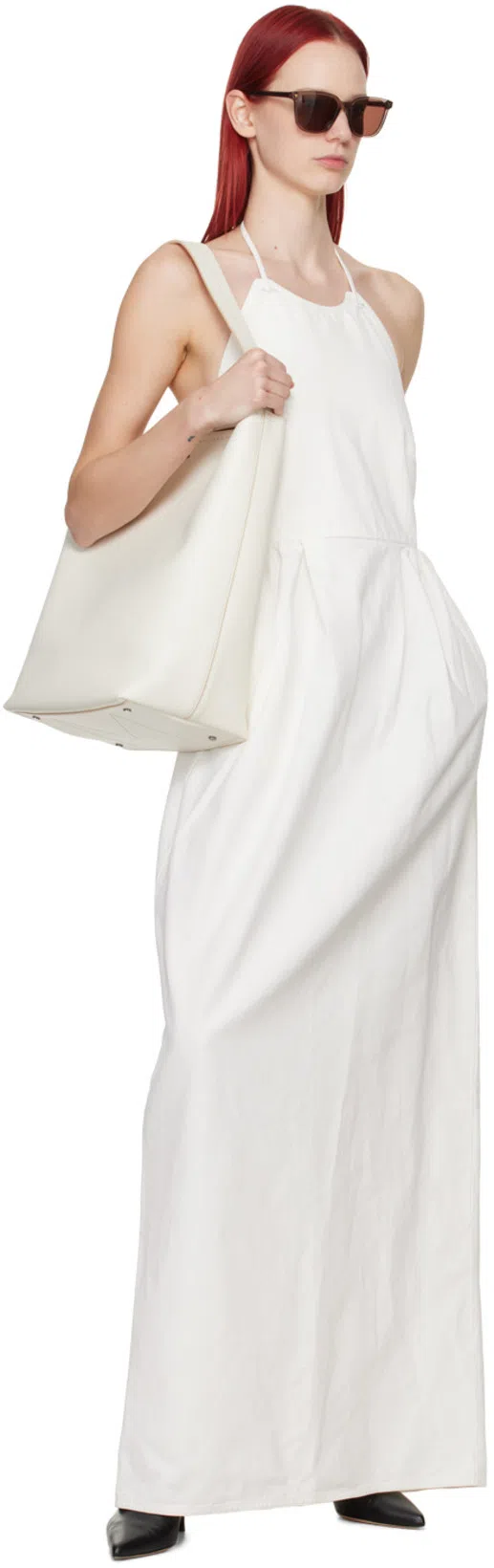 MAX MARA Europa Canvas Maxi Dress In White