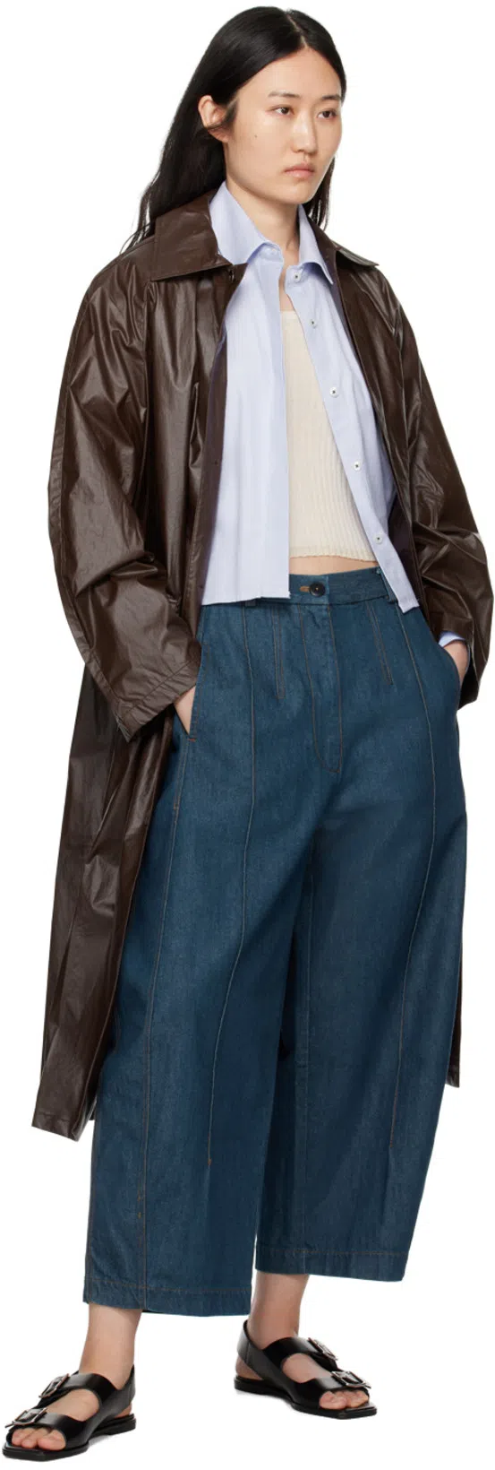 AEYDE 10mm Thekla Leather Sandals In Black