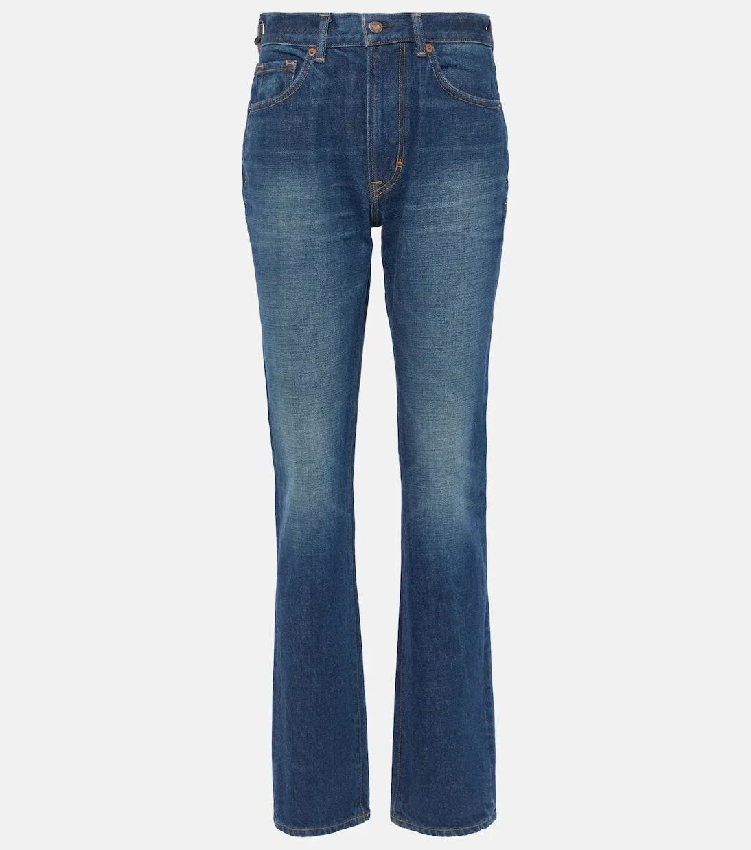 TOM FORD Stone Washed Denim Flare Jeans In Blue