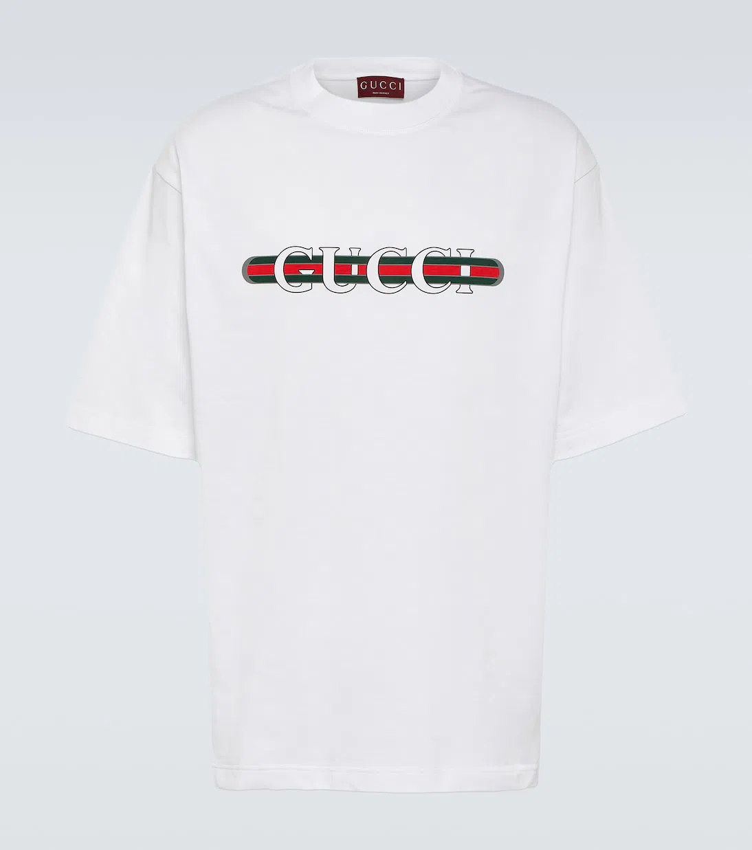 GUCCI Men Cotton Jersey T-shirt With Print In White