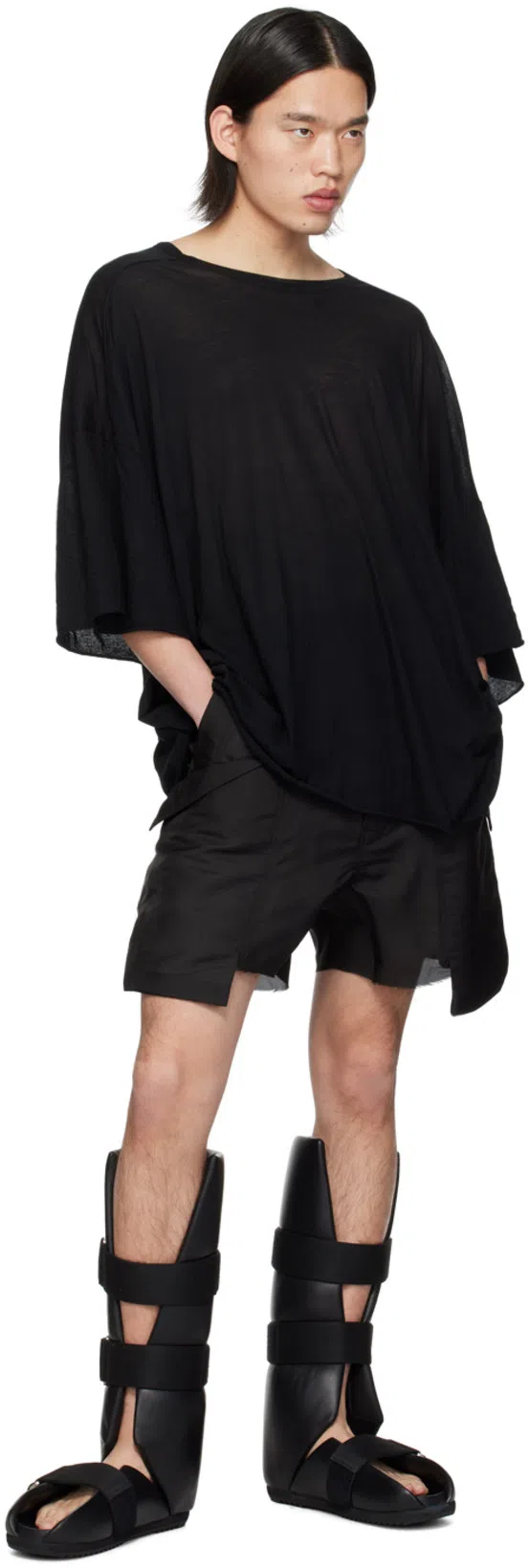 RICK OWENS Black Splint Boots In 99 All Black