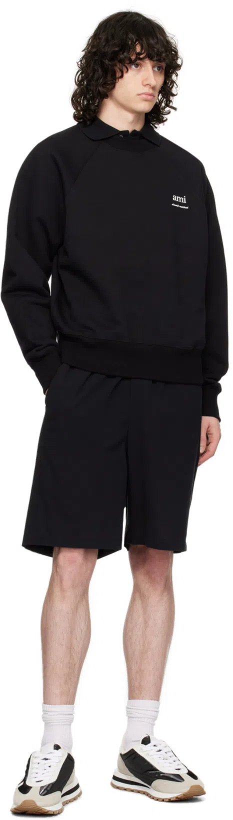 AMI ALEXANDRE MATTIUSSI Ami Paris Ami De Coeur Black Oversize T Shirt