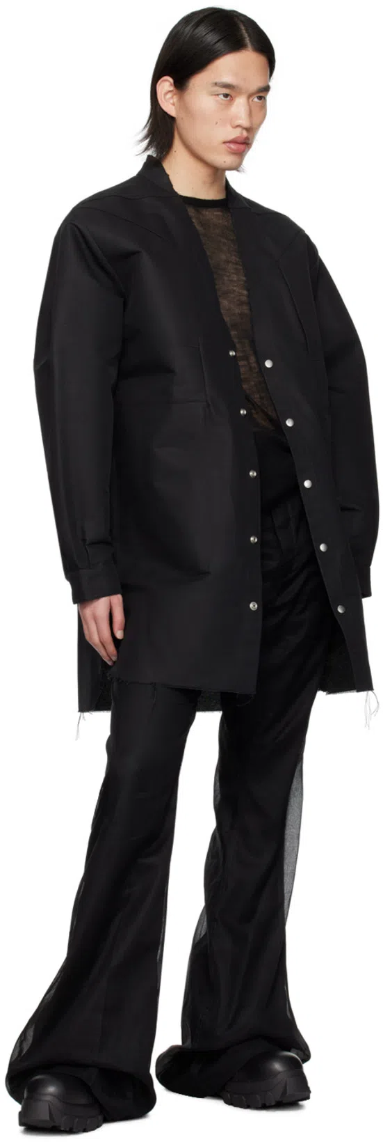 RICK OWENS Chunky Lace-up Leather Boots With Tractor Sole In Black