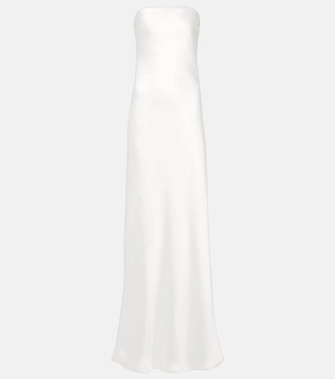 NORMA KAMALI Bias Strapless Gown In White