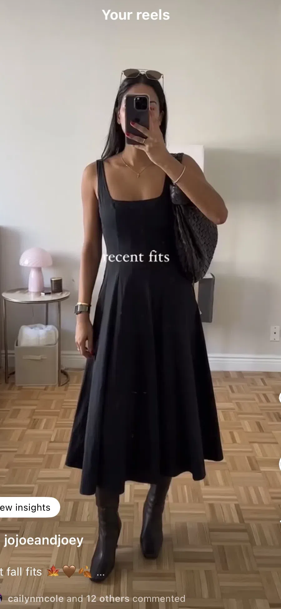 STAUD Wells Poplin Dress In Black