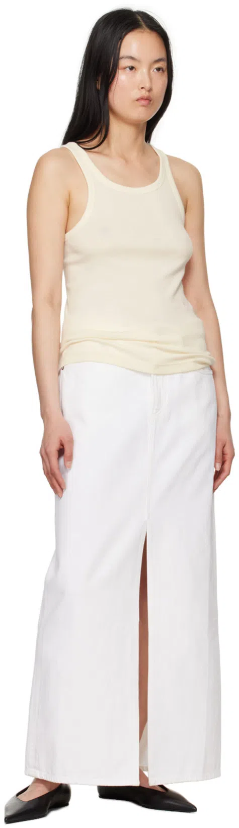 AGOLDE Leif Denim Skirt In Neutrals