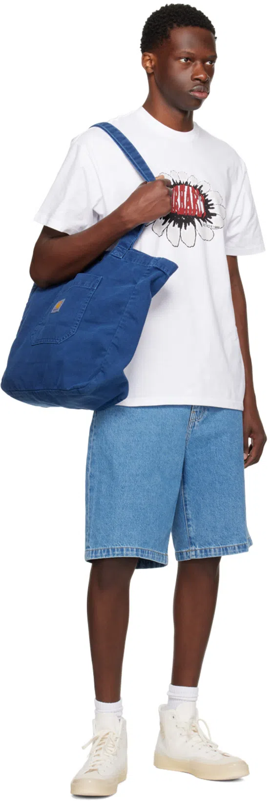 CONVERSE Logo Embroidered High Upper Board Shoes In White