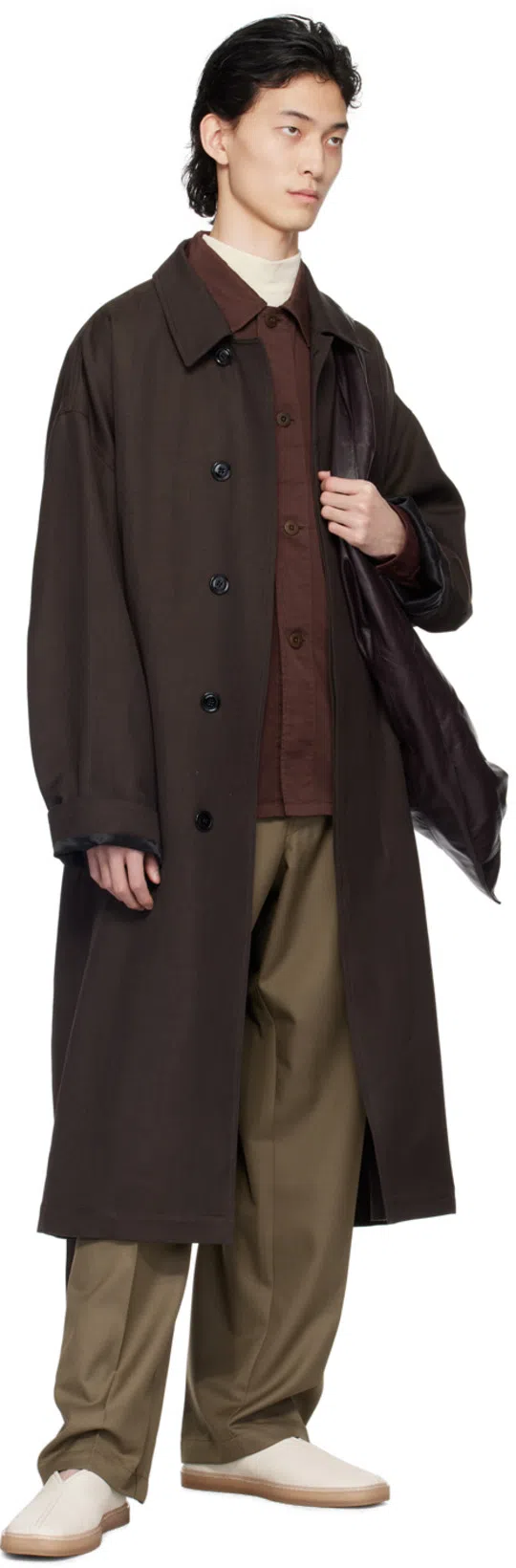 LEMAIRE Pantalone In Misto Lana Marrone Uomo In Brown