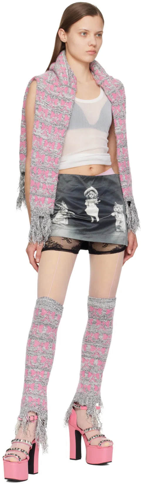 FLEUR DU MAL Bouquet Lace Boxer Brief In Black