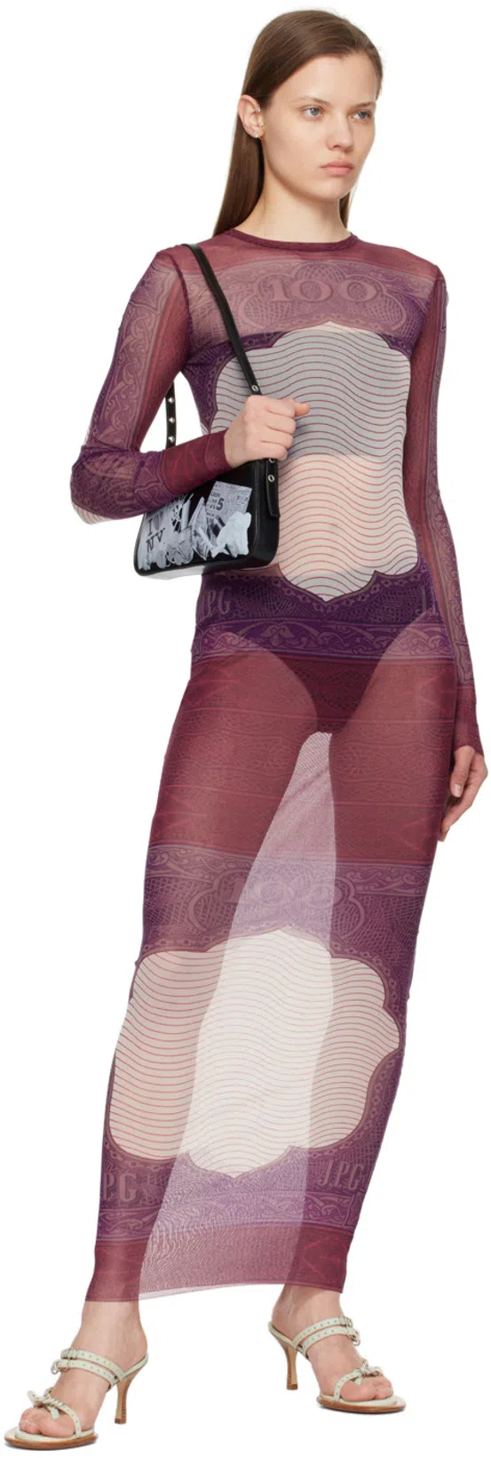 JEAN PAUL GAULTIER Printed Pattern Dress In Burgundy