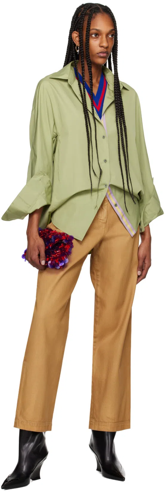 GIVENCHY Wedge Heel Raven Leather Boots 9cm In Black