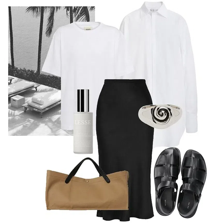 THE ROW Fisherman Leather Sandals In Black