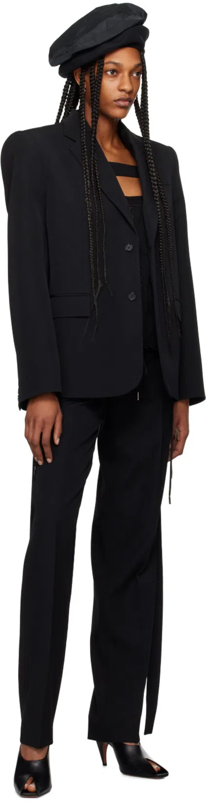 JEAN PAUL GAULTIER Einreihiger Blazer Mit Corsage In Black