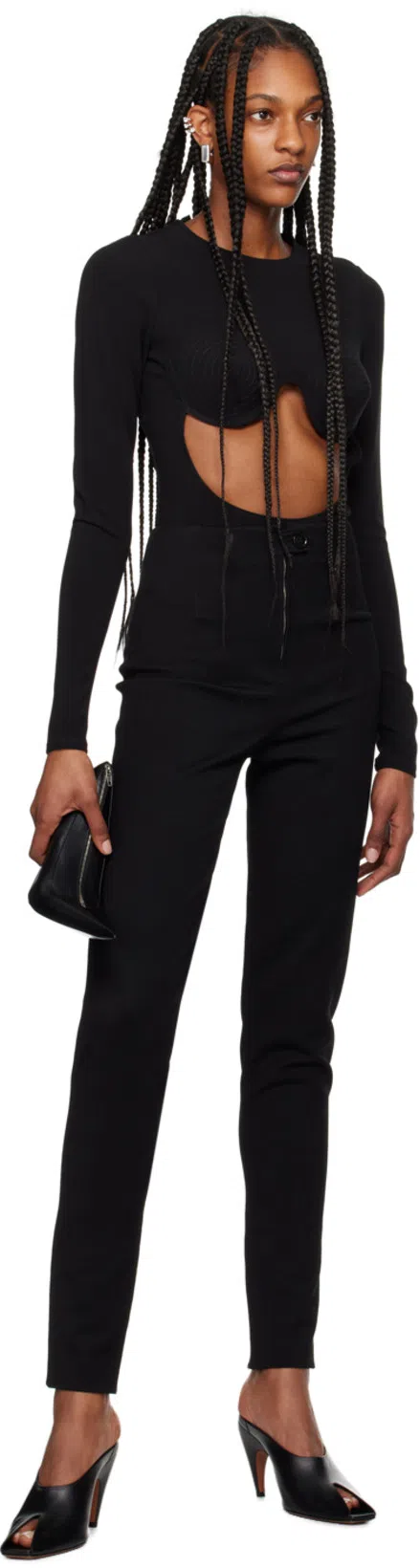 BALENCIAGA Knife Shoe Leather Clutch In Black