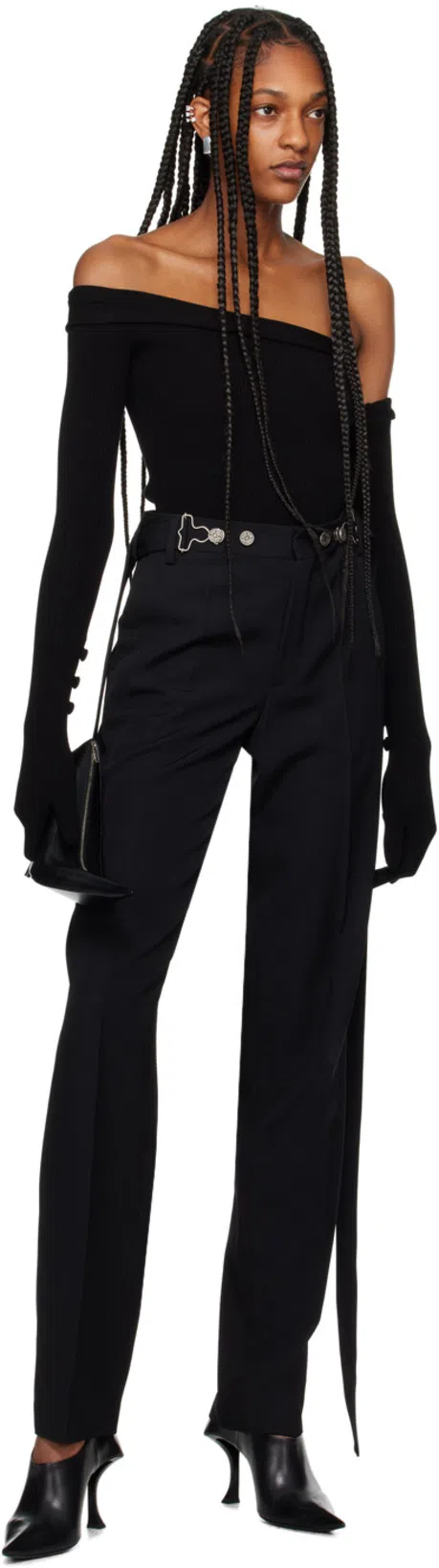 BALENCIAGA Knife Shoe Leather Clutch In Black