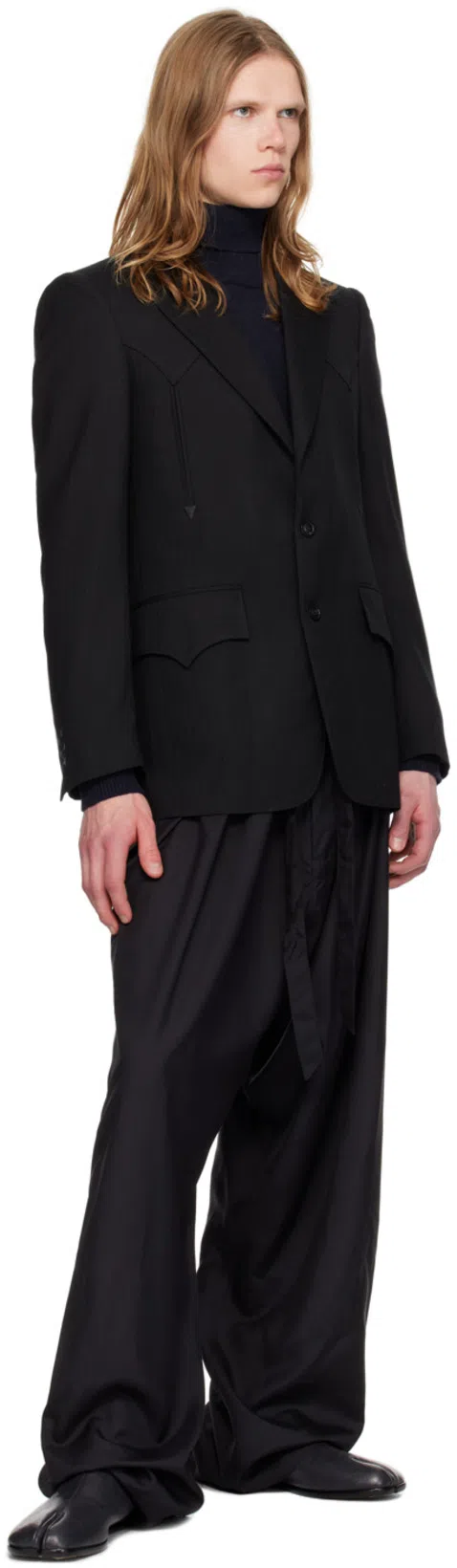 MAISON MARGIELA 10mm Tabi Leather Babouche Shoes In Gray