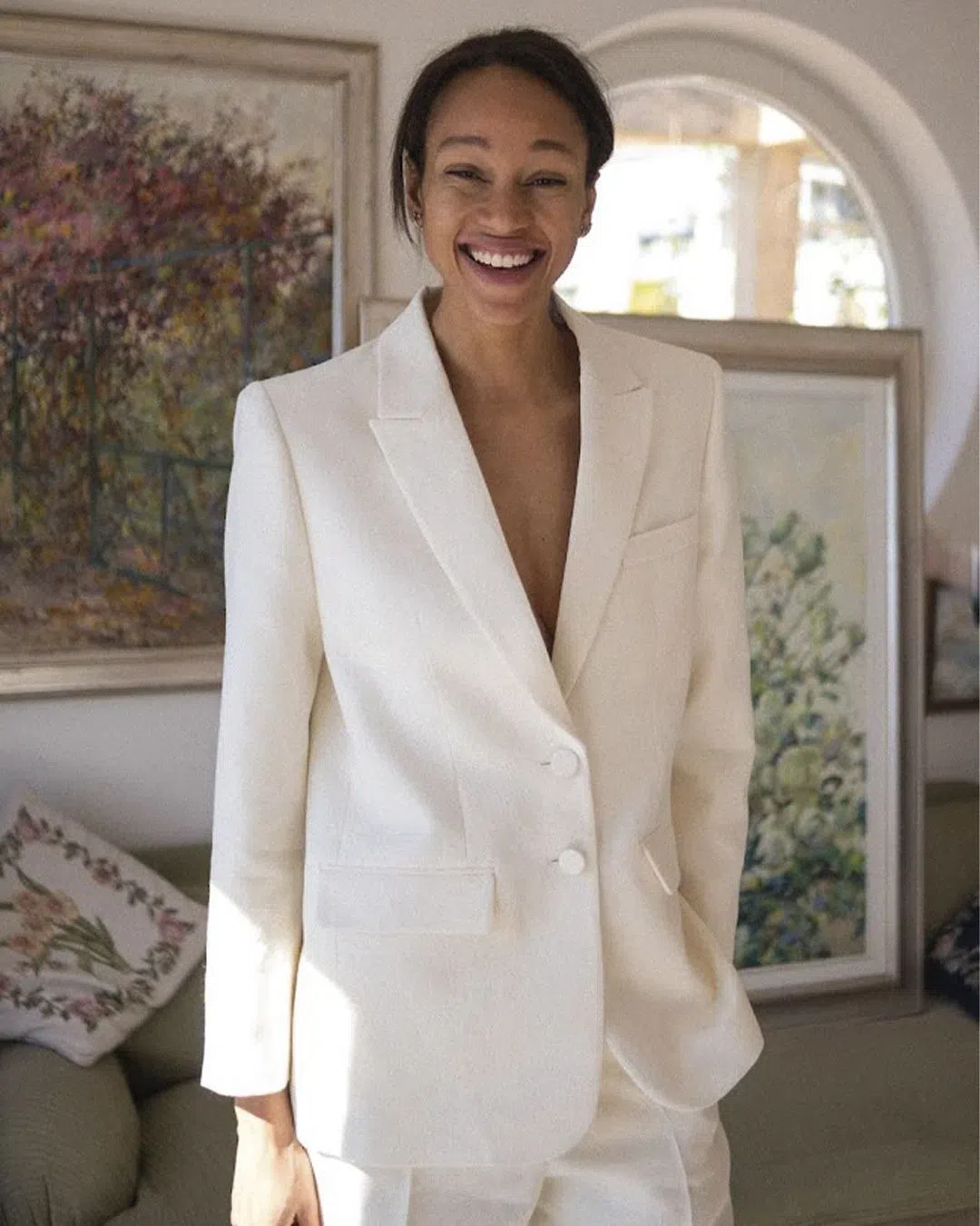 VALENTINO Single Breast Cotton Jacket In White