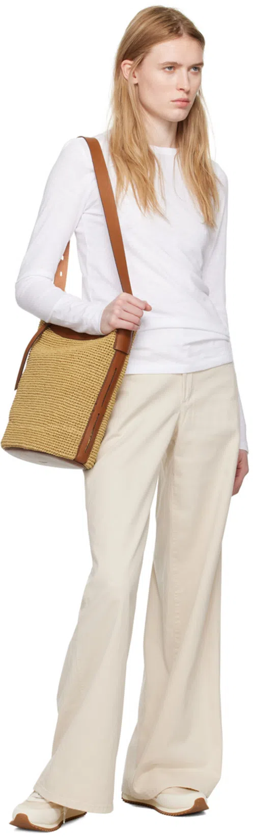 RAG & BONE Icon Luca Slim Long Sleeve Tee In White