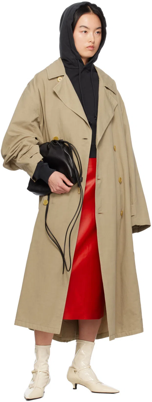 THE ROW Cyd Patent T-strap Booties In Vanilla