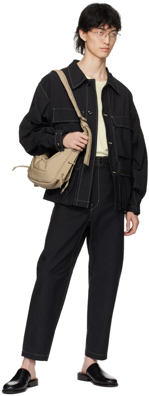 LEMAIRE Oversized Cotton T-shirt Chest Pocket In White