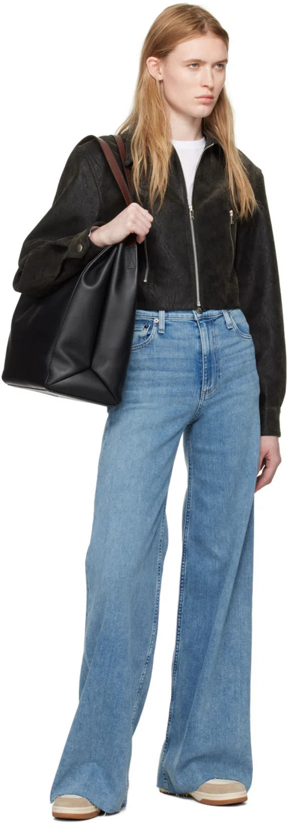 RAG & BONE Icon Luca Slim Long Sleeve Tee In White