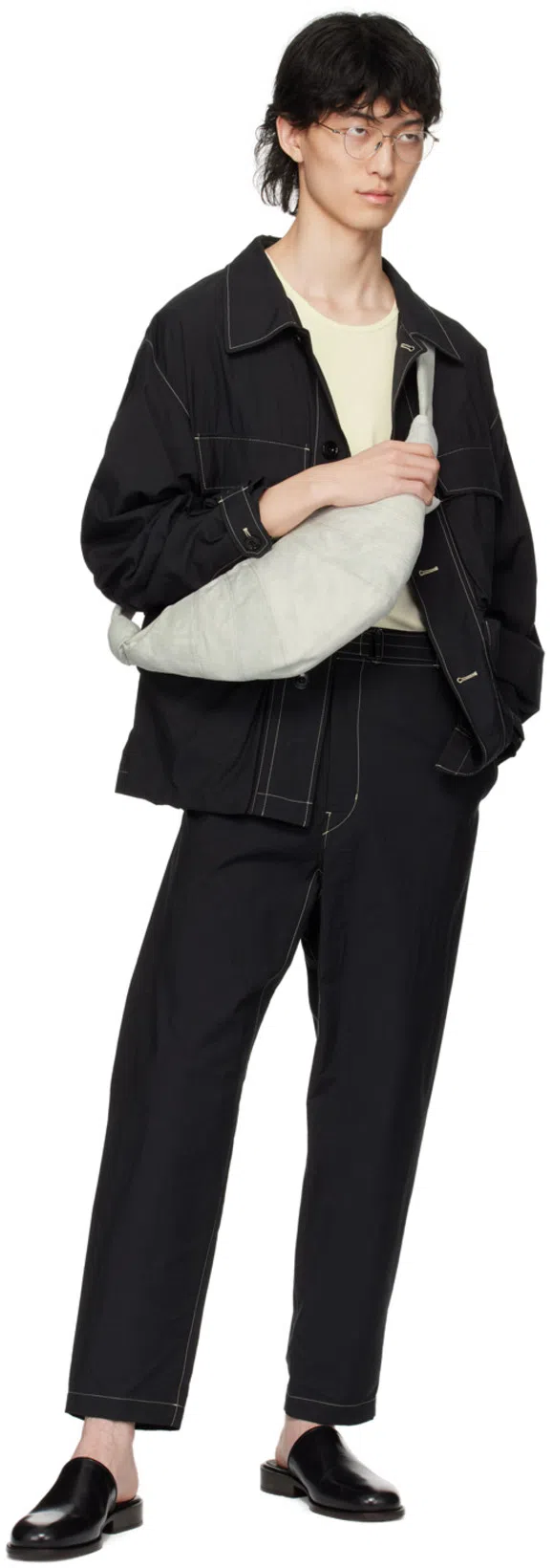 LEMAIRE Oversized Cotton T-shirt Chest Pocket In White