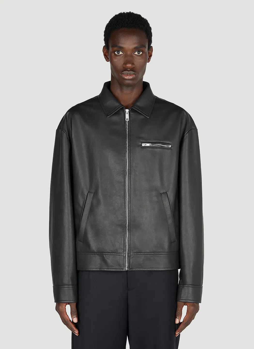 VERSACE Geometric Patterned Black Polo Shirt With Classic Placket