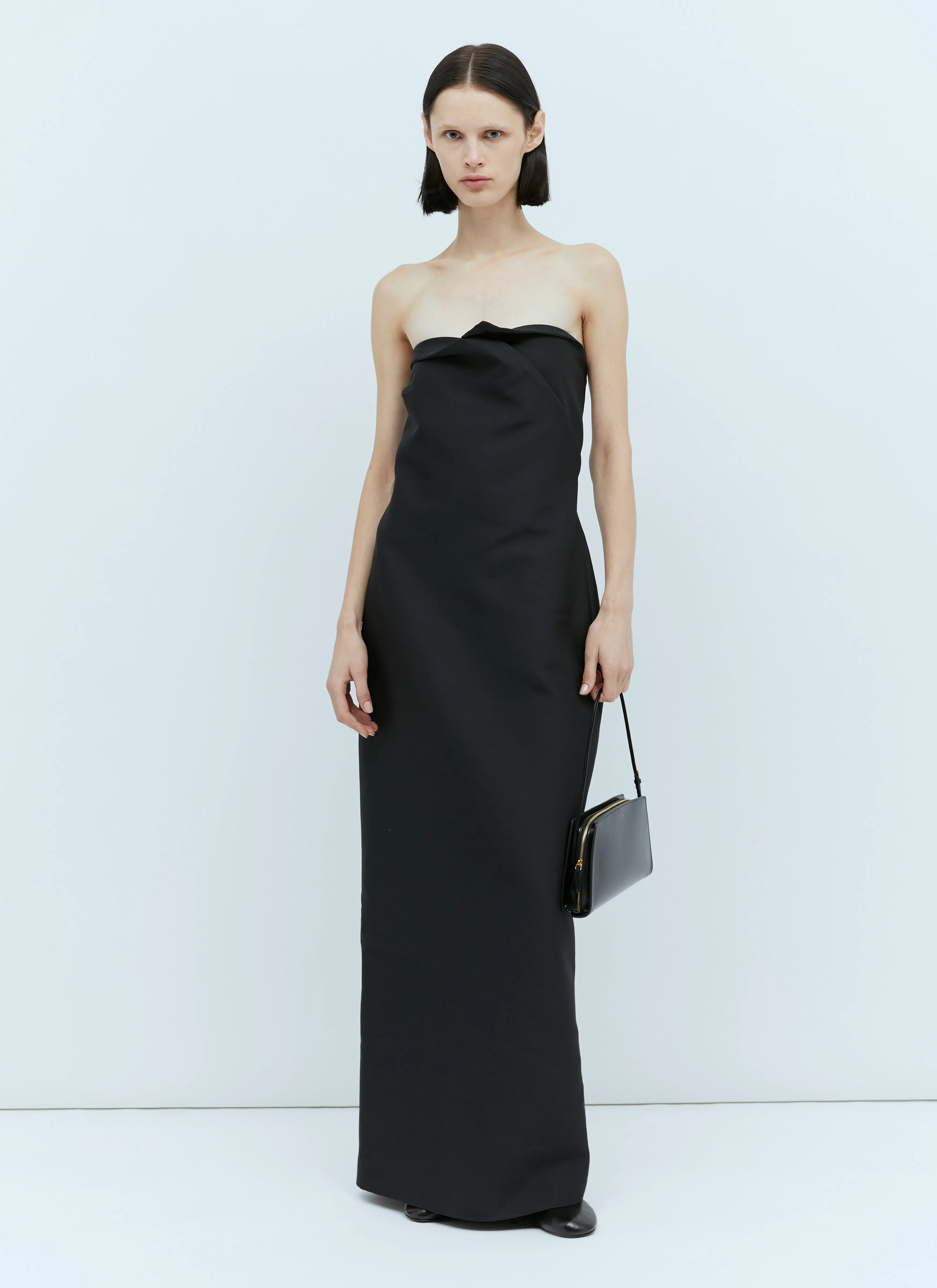THE ROW Bardon Draped Strapless Gown In Black