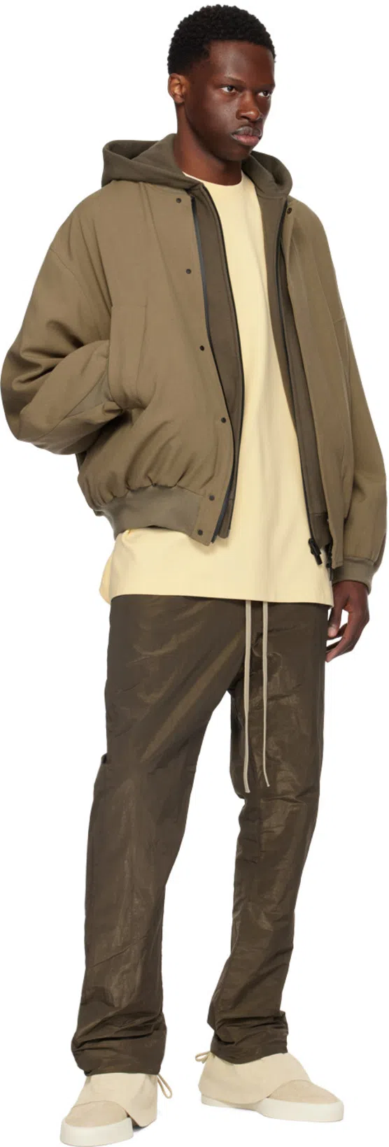 FEAR OF GOD Brown Full Zip Hoodie In Green