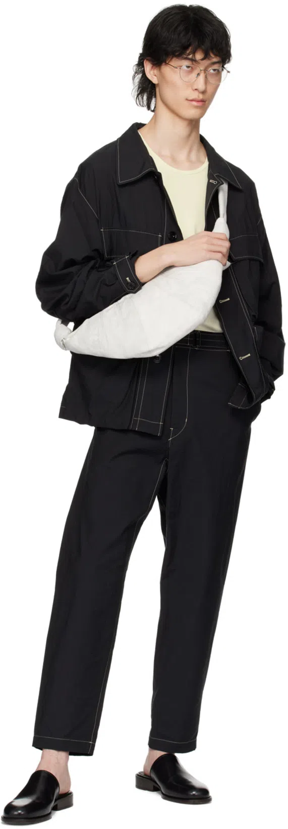 LEMAIRE Oversized Cotton T-shirt Chest Pocket In White