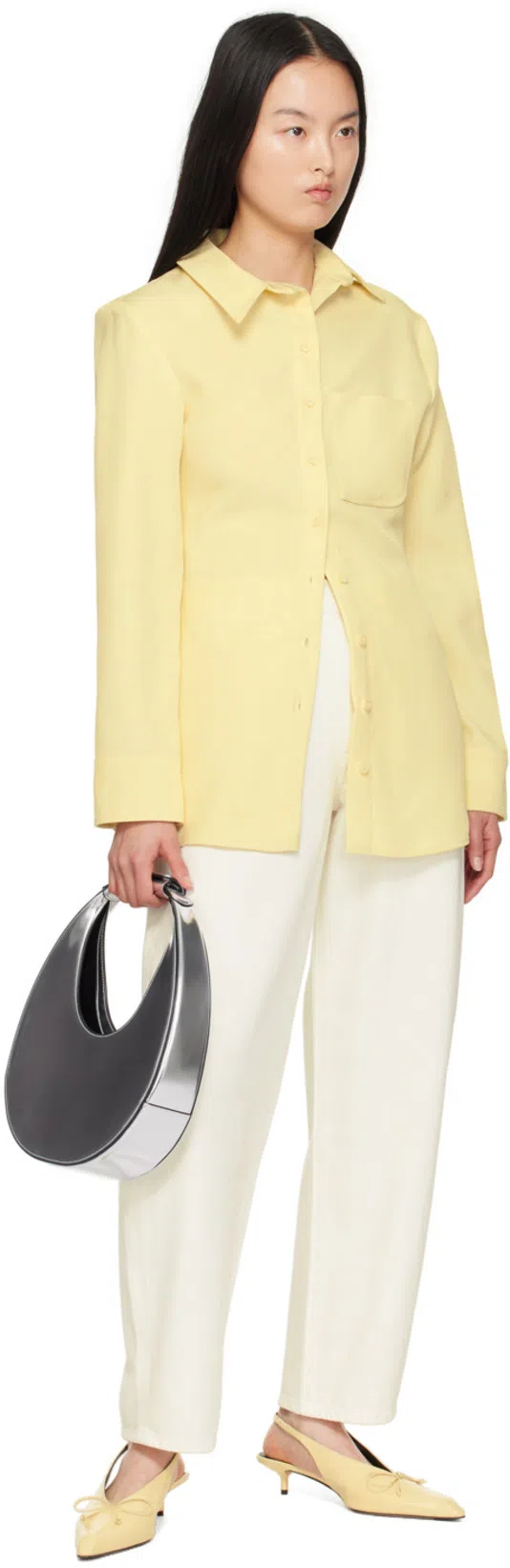 JACQUEMUS Les Slingbacks Cubisto Basses Slingback Pumps In Yellow